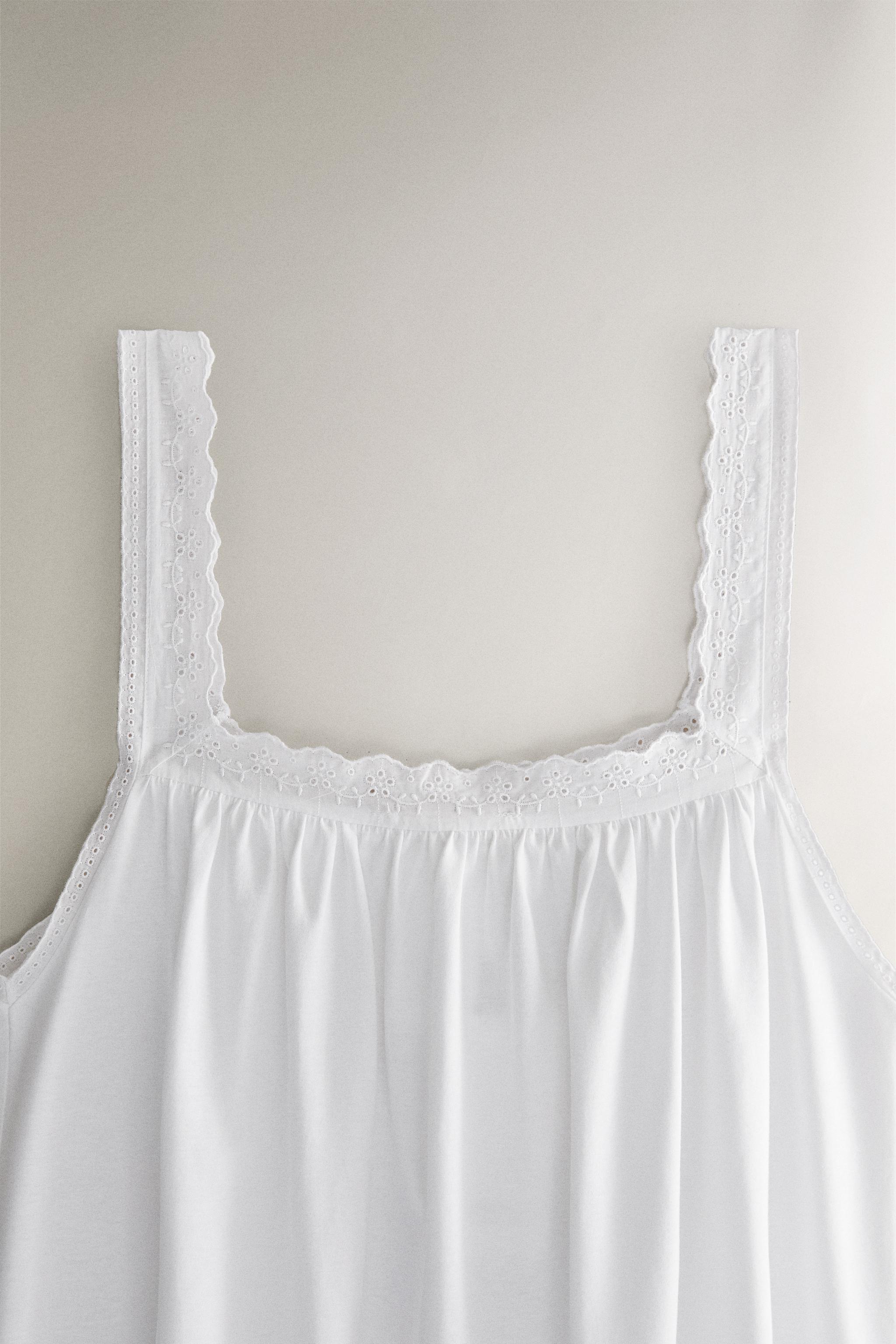 CHEMISE DE NUIT COTON DENTELLE